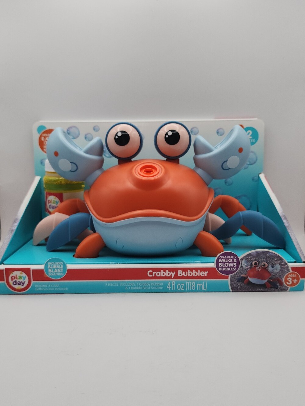 Crabby Bubbler Bubble Toy - Orange & Light Blue